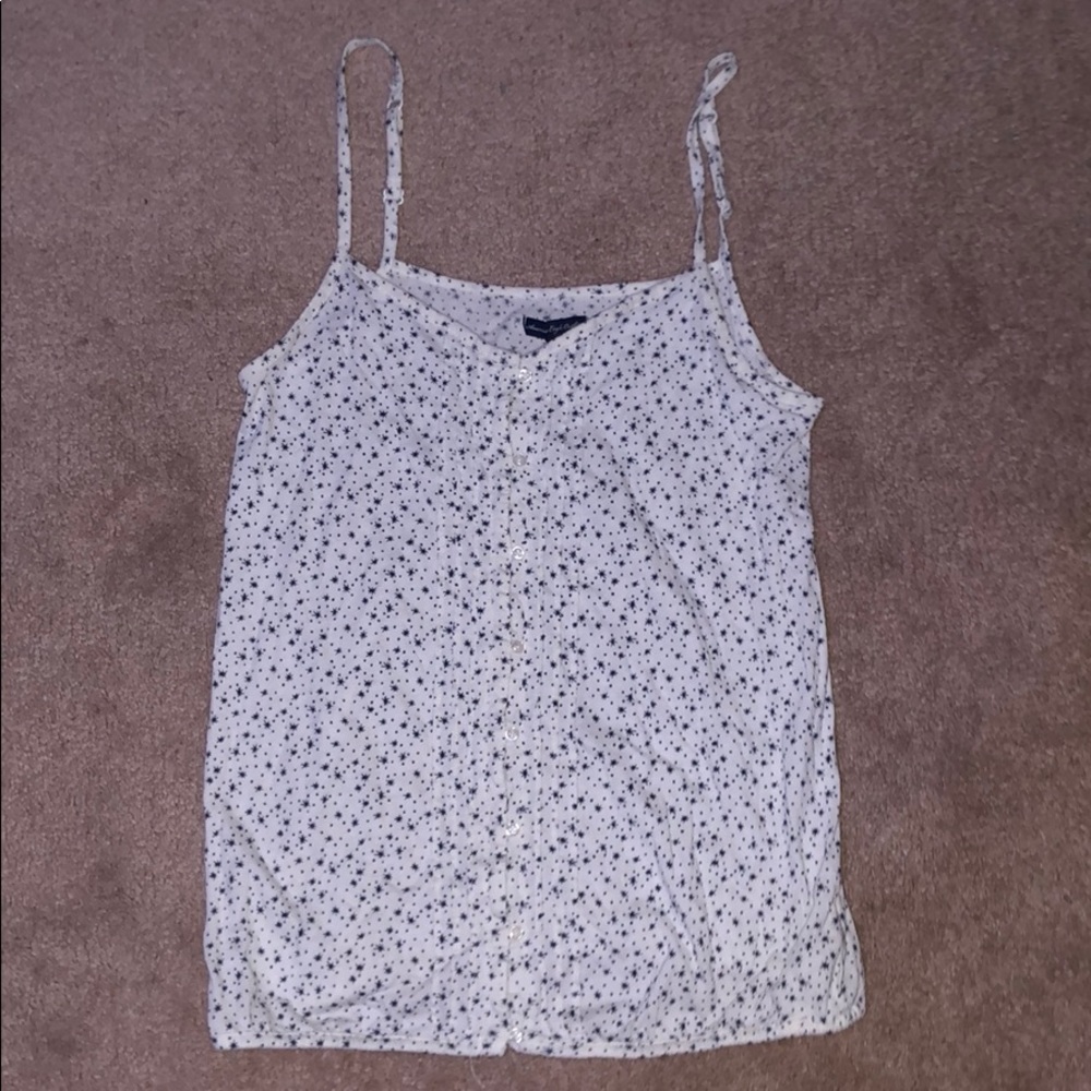 Strapped tank top button down